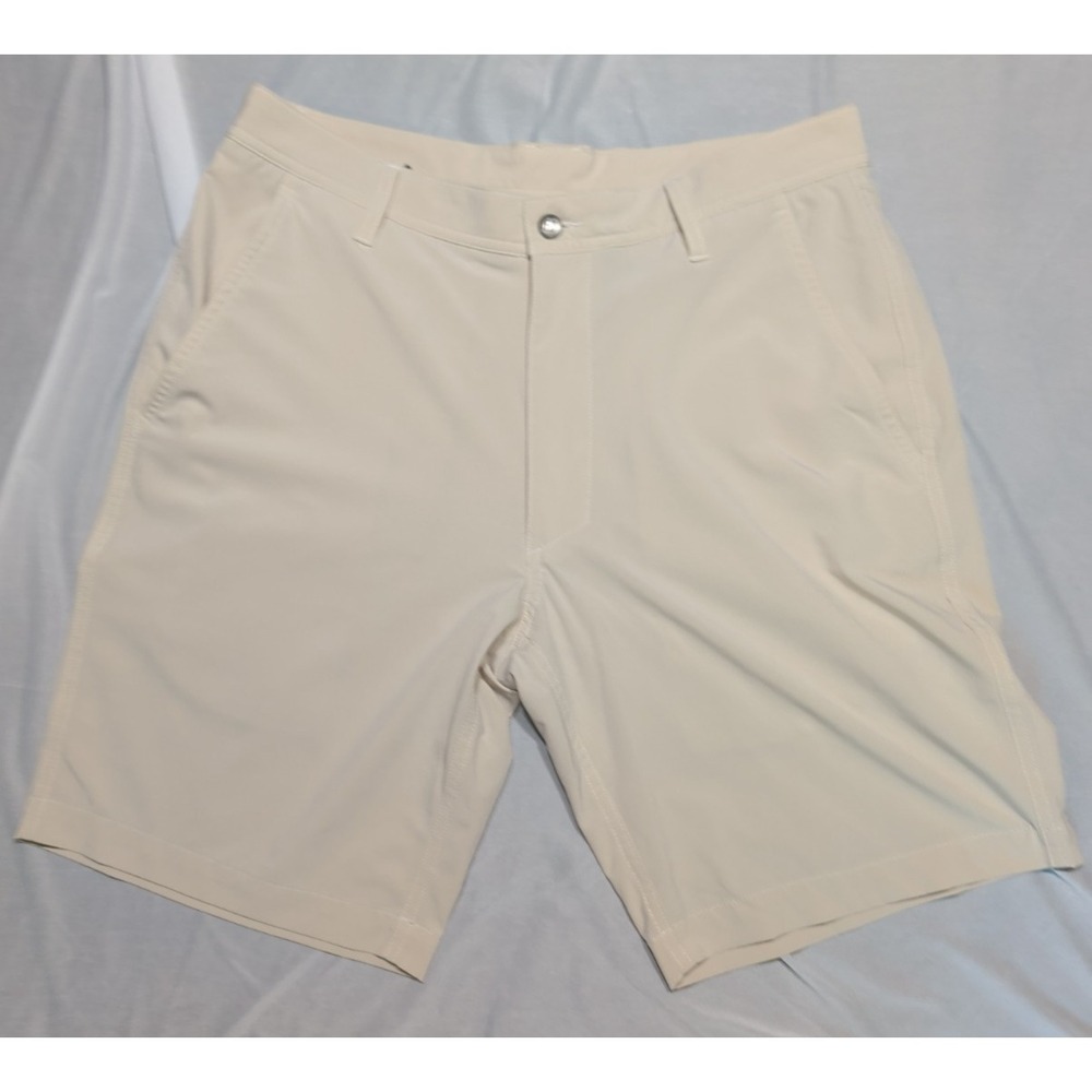 FootJoy FJ Performance Golf Shorts Mens 32 Khaki Stone Lightweight Stretch Logo